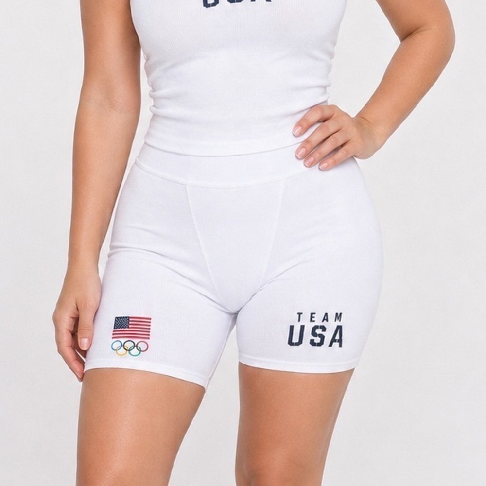 SKIMS Soft Lounge Boxer Short Team USA White XXS‎